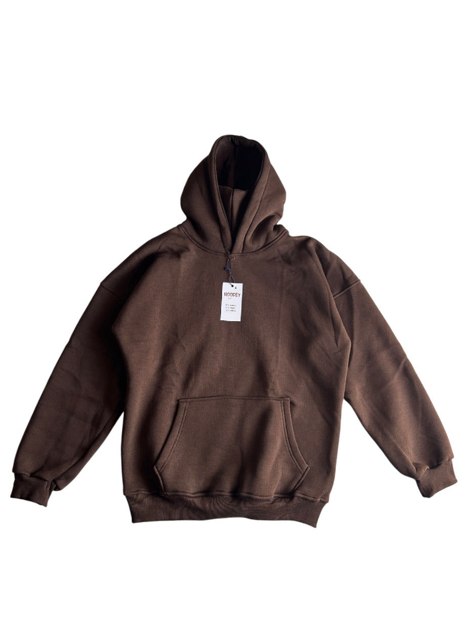 Brown Cotton Fleece Hoodie