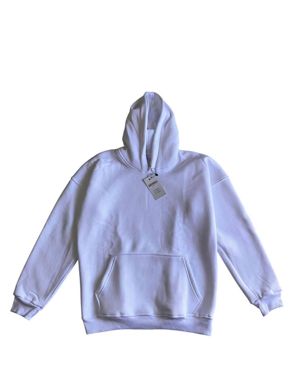 White Cotton Fleece Hoodie