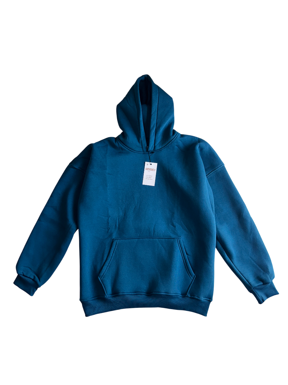 Petrol Blue Cotton Fleece Hoodie