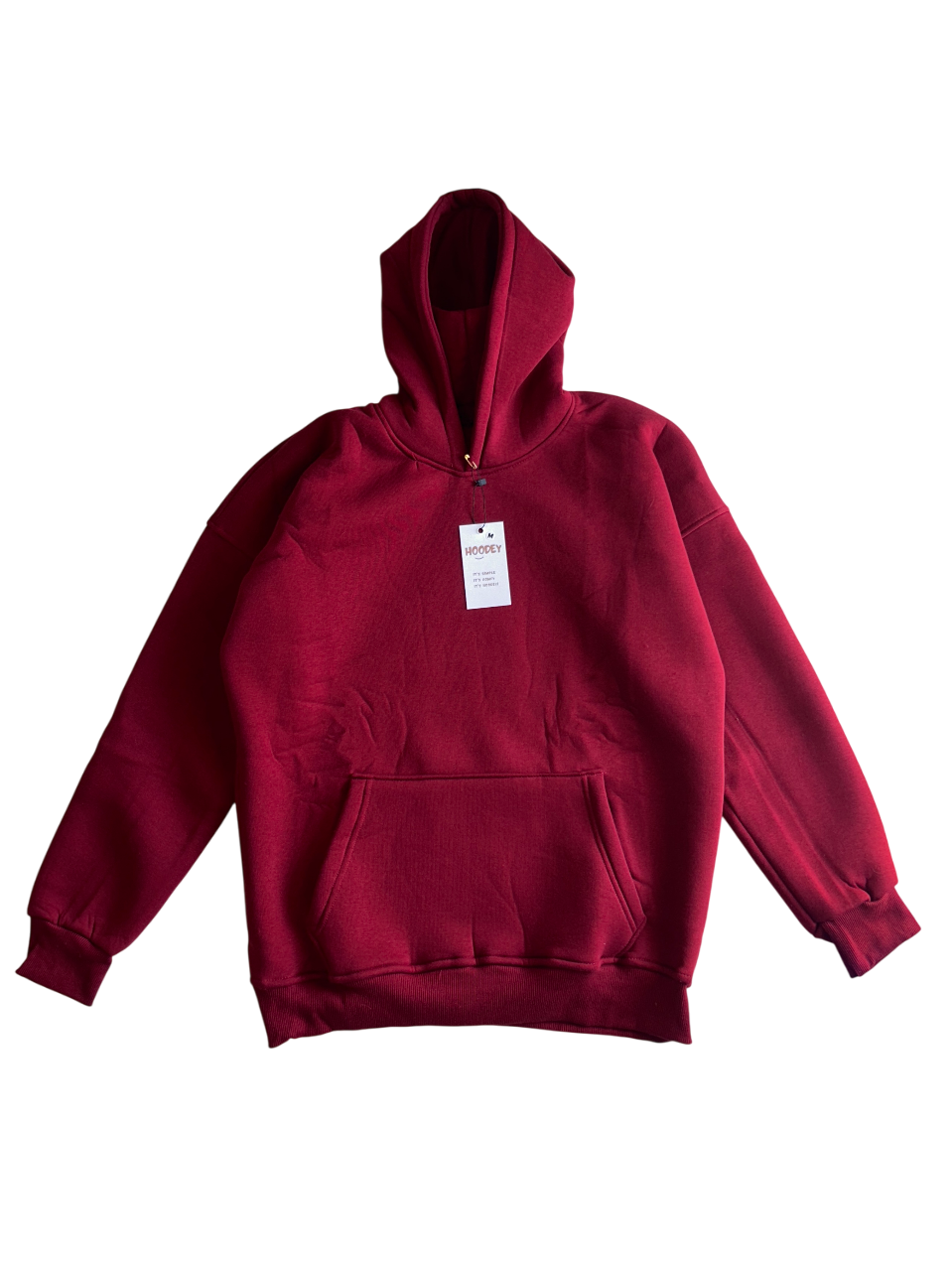 Burgundy Cotton Fleece Hoodie