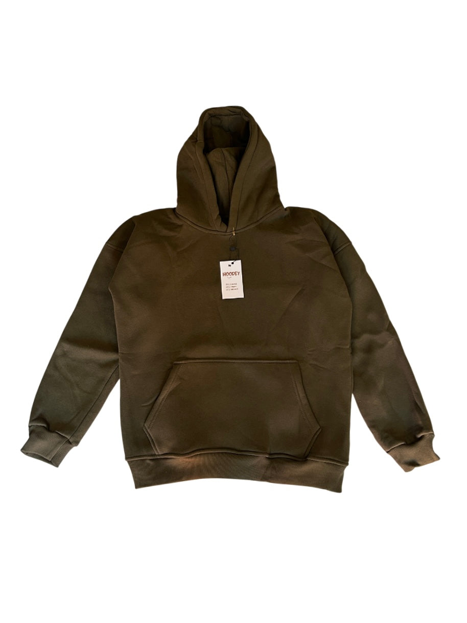 Olive Green Cotton Fleece Hoodie